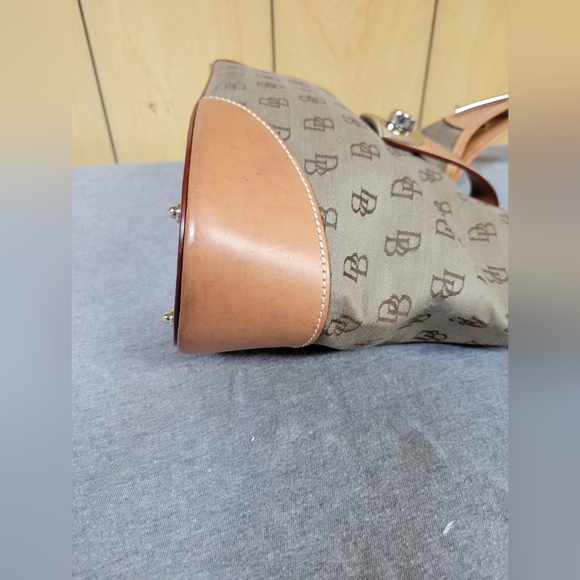 Dooney and Bourke Signature Canvas and Leather Shoulder Bag - Picture 5 of 10